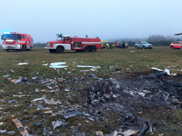 Na Českolipsku havarovalo malé letadlo, pilot nehodu nepřežil